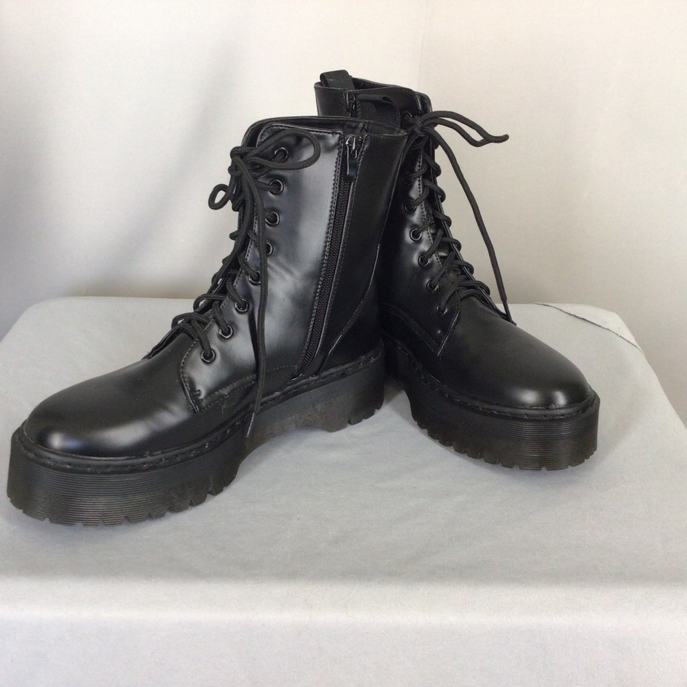 Vegan combat boots.